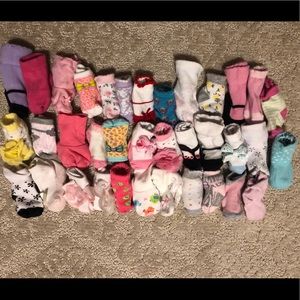 Bundle of 36 infant girls socks